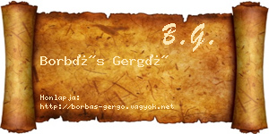 Borbás Gergő névjegykártya